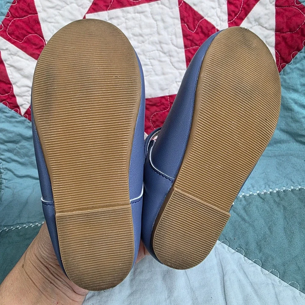 Thee Bron Blue Scalloped Mary Jane Flats AF510 Kids Size 8M